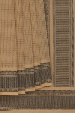 Image of Kanchi Cotton Kattam Beige Saree