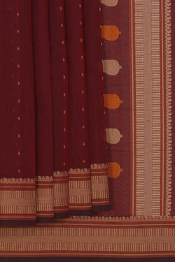 Image of Kanchi Cotton Maroon Saree