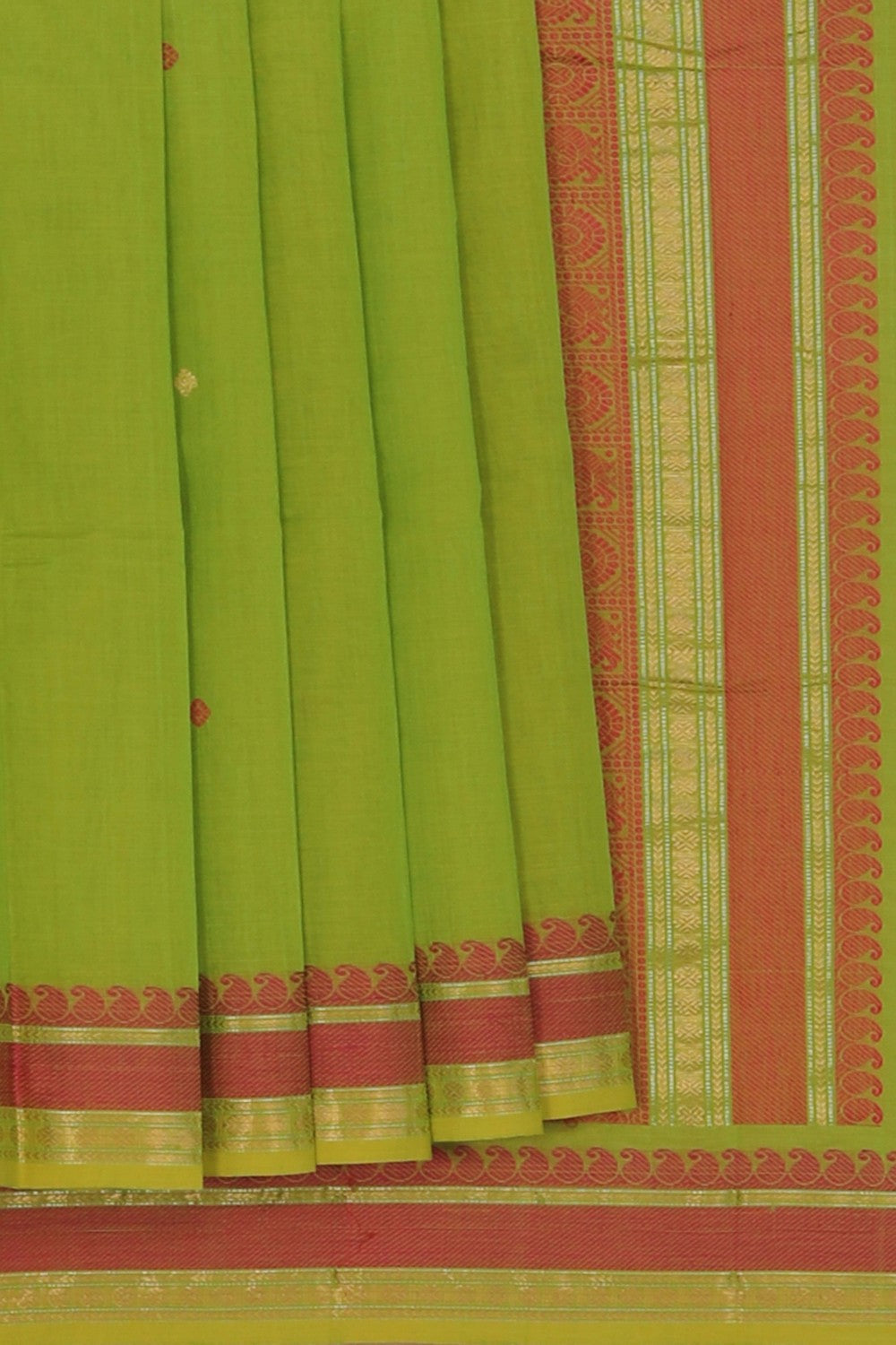 Image of Kanchi Cotton Green Saree