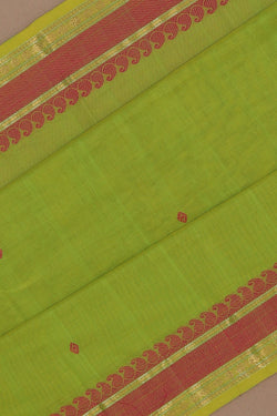 Image of Kanchi Cotton Green Saree
