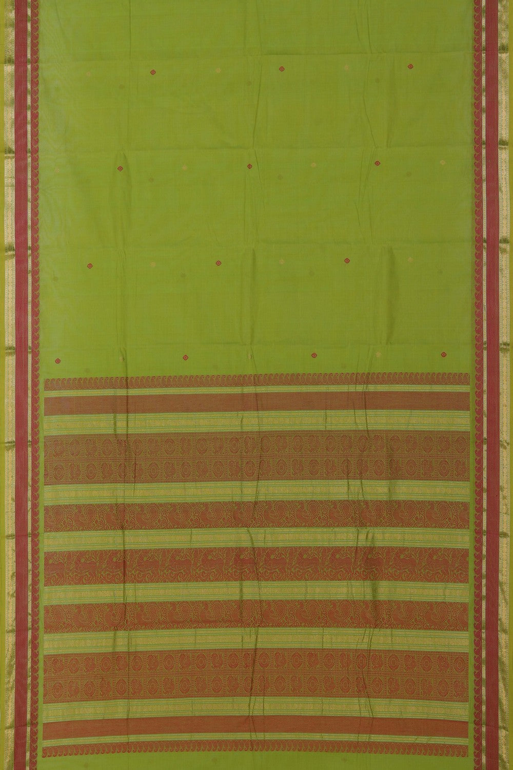Image of Kanchi Cotton Green Saree