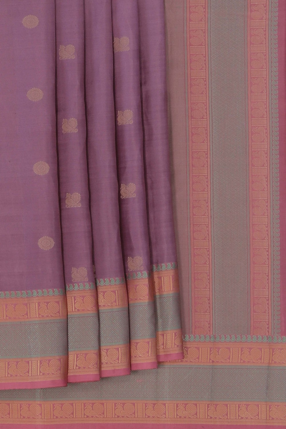 Image of Kanchipuram Silk Purple Saree