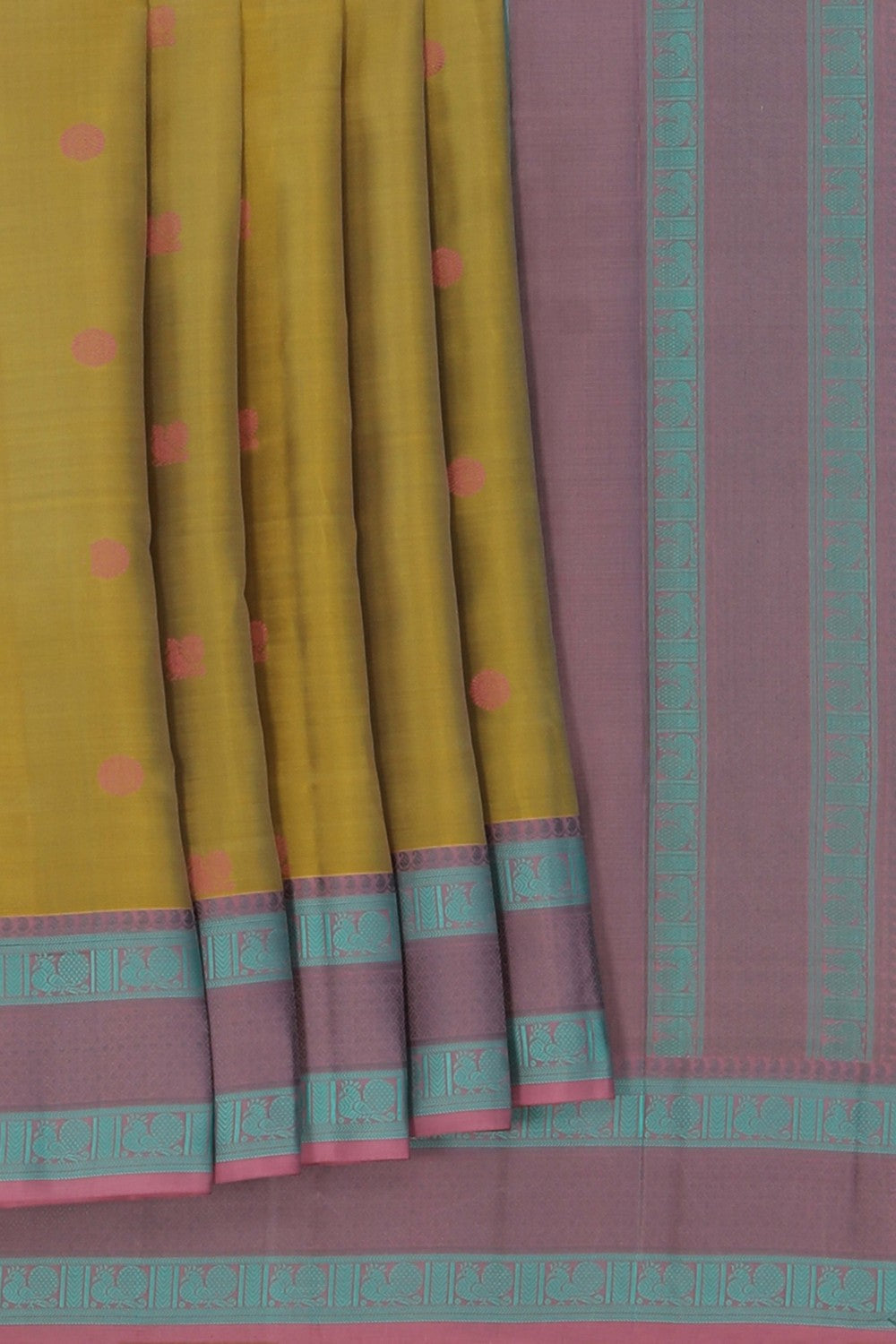 Image of Kanchipuram Silk Spring Green Saree