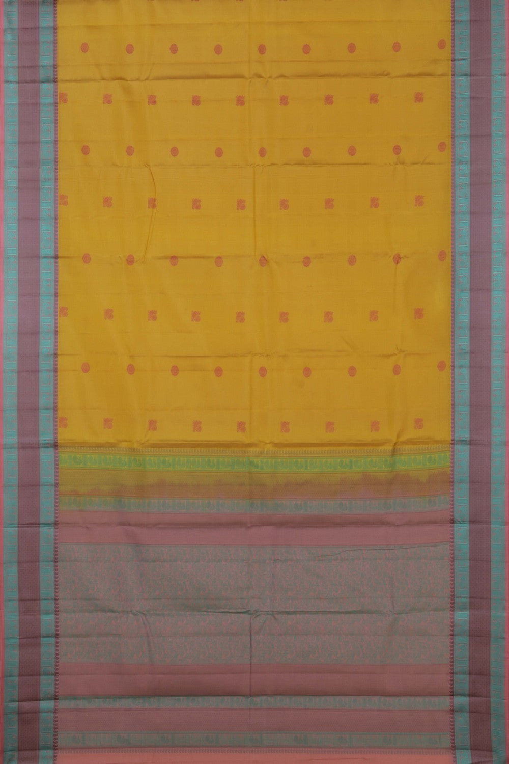 Kanchipuram Silk Yellow Saree