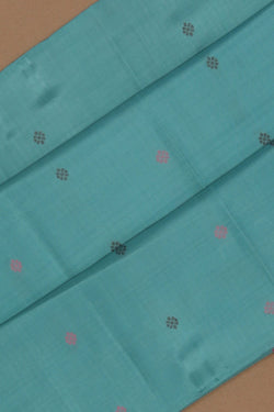 Image of Kanchipuram Silk Smoky Blue Saree
