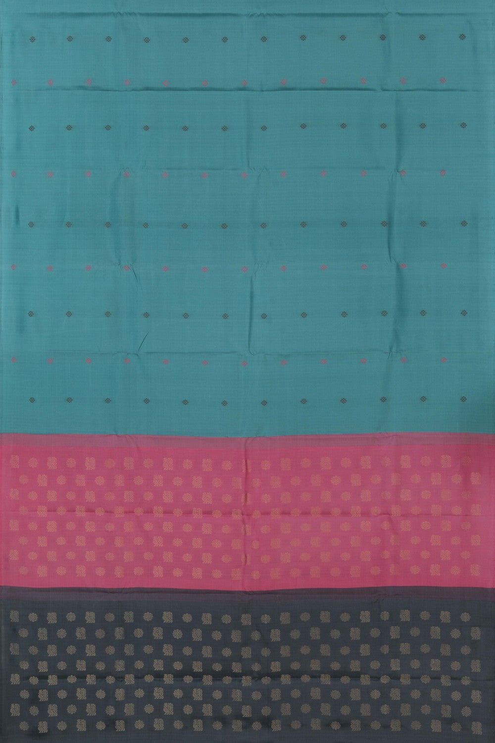 Image of Kanchipuram Silk Smoky Blue Saree