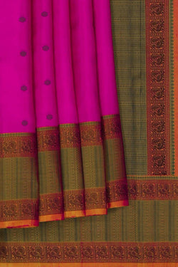 Image of Kanchipuram Silk Magenta Pink Saree