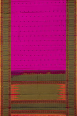 Image of Kanchipuram Silk Magenta Pink Saree