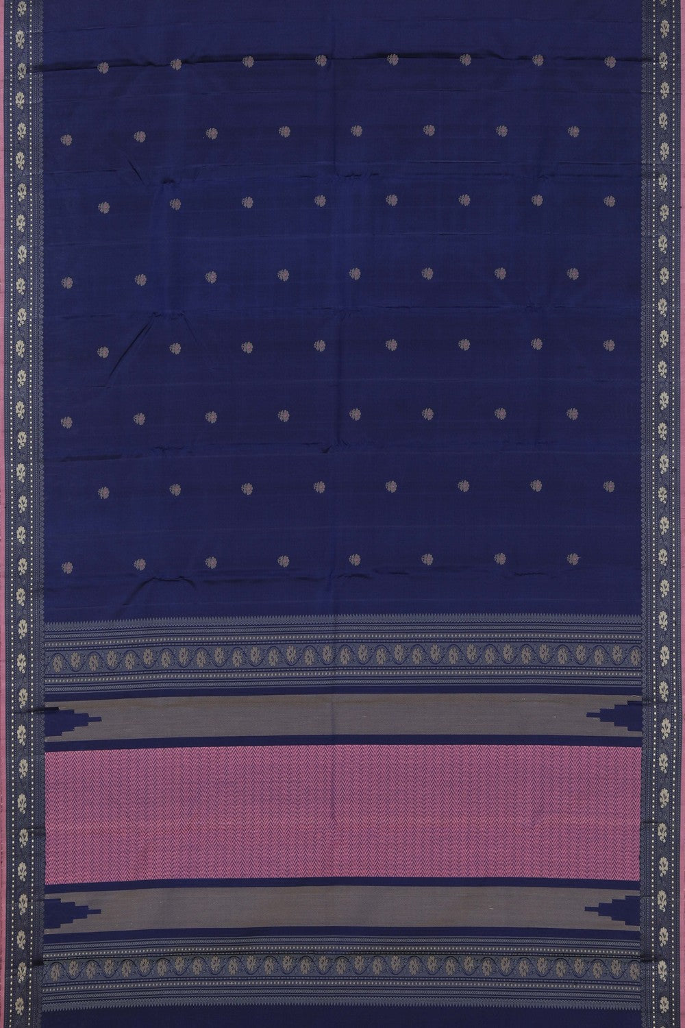 Image of Kanchipuram Silk Navy Blue Saree