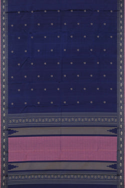 Image of Kanchipuram Silk Navy Blue Saree