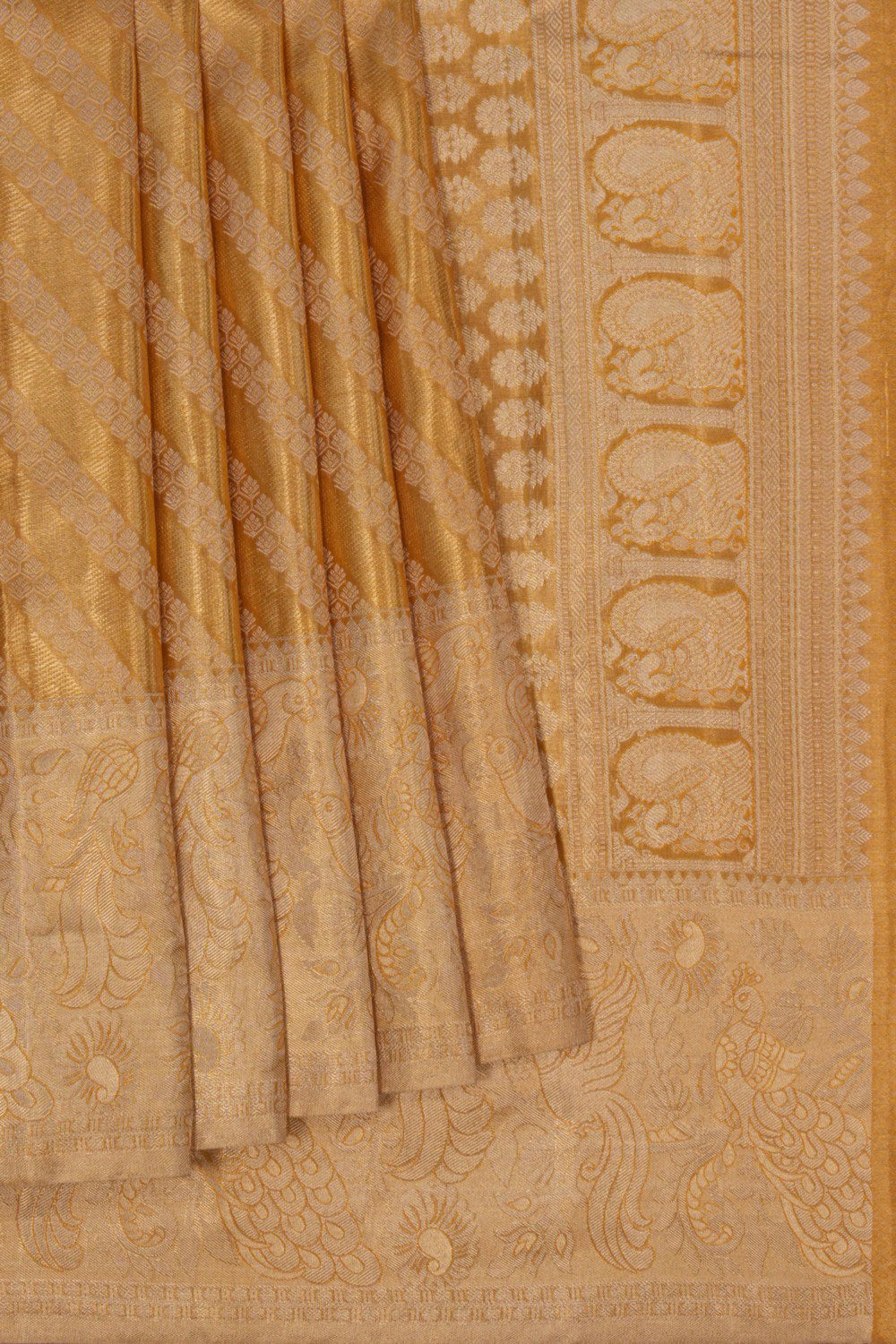 Kanchipattu Tissue Brocade Gold Saree