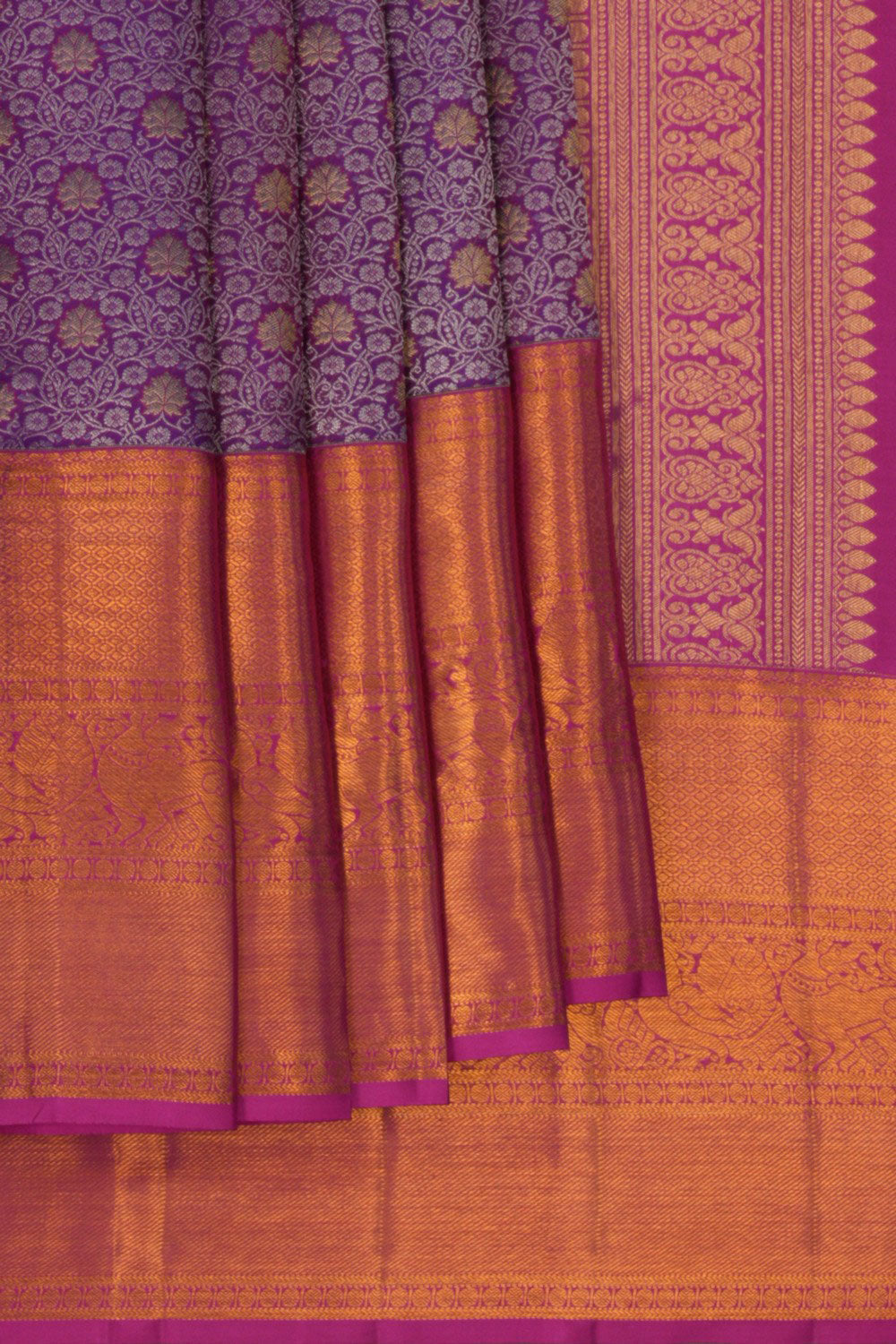 Image of Kanchipattu Brocade Purple Saree