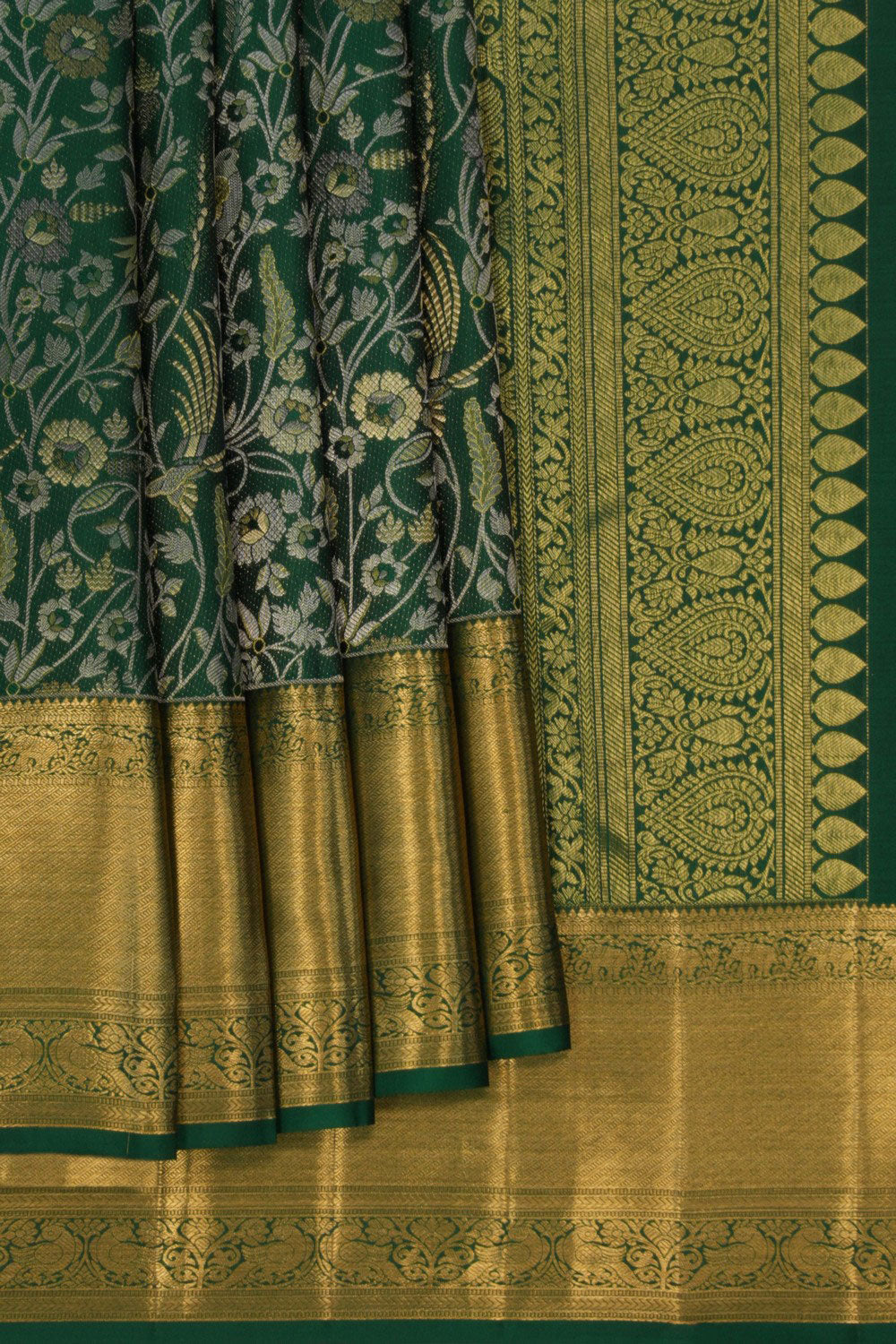 Kanchipattu Brocade Green Saree