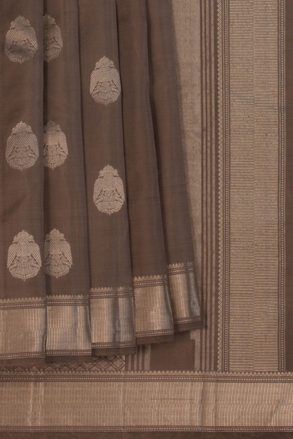 Image of Kanchipuram Silk Grey Saree