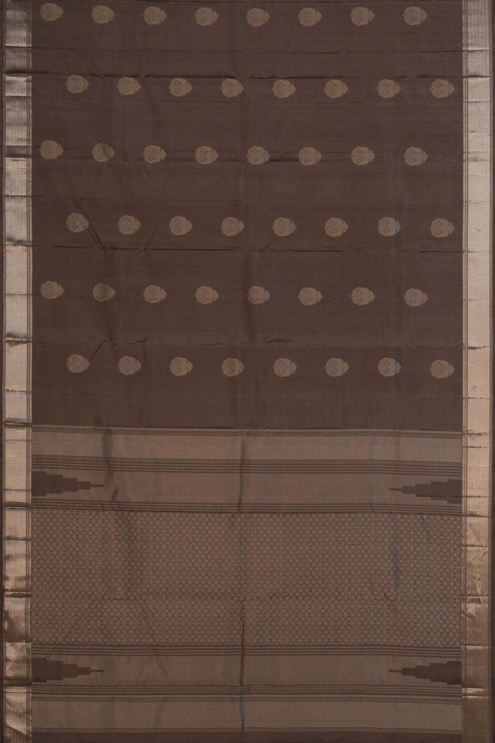 Image of Kanchipuram Silk Grey Saree