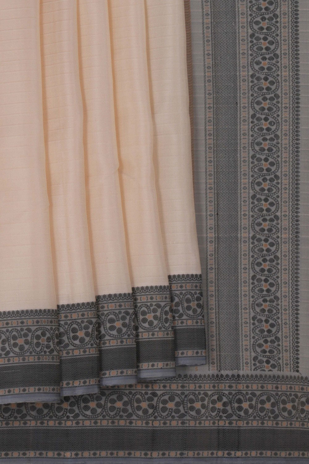 Image of Kanchipuram Silk Off-White Saree