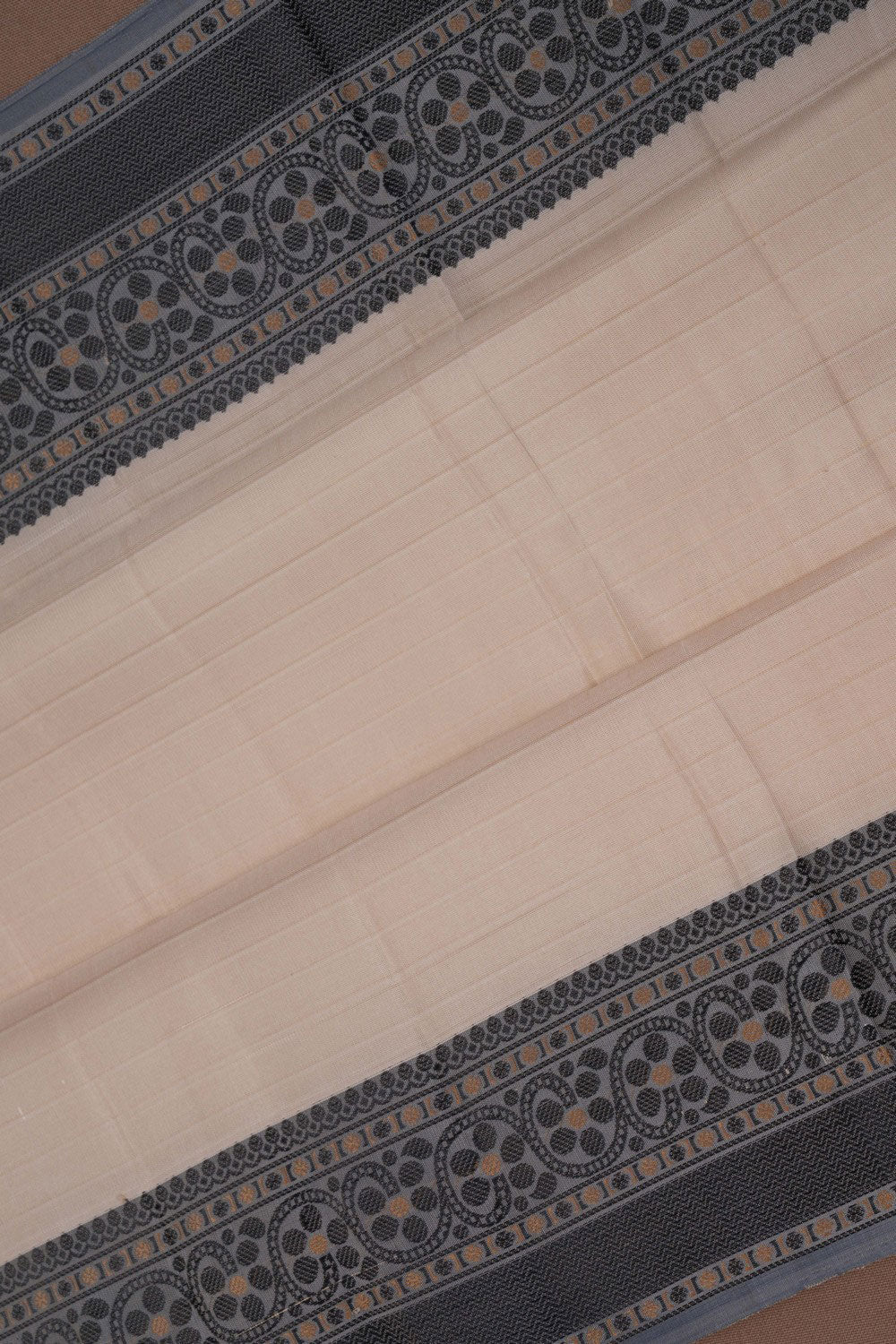 Image of Kanchipuram Silk Off-White Saree