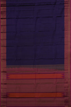 Image of Kanchipuram Silk Navy Blue Saree