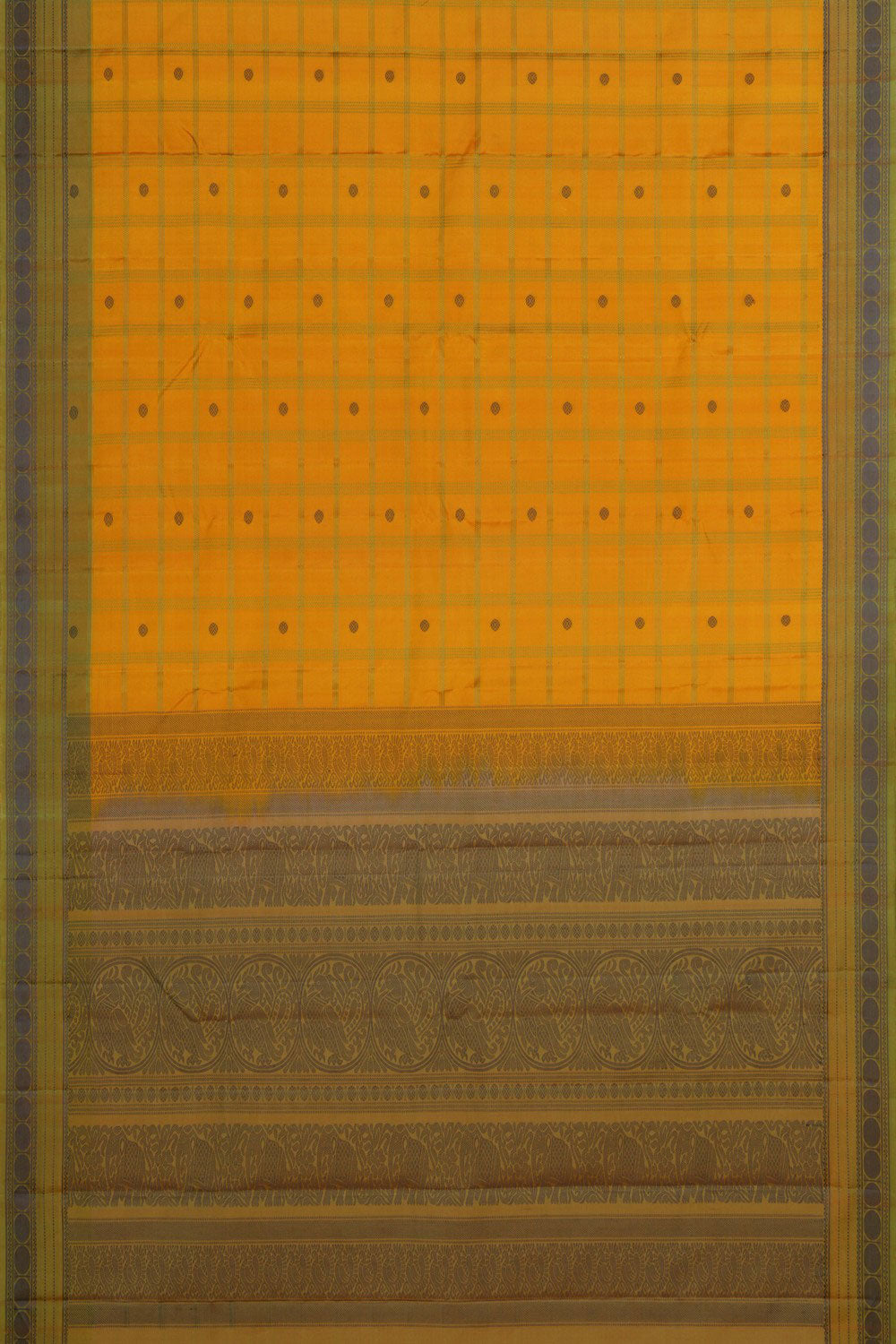 Image of Kanchipuram Silk Yellow Saree