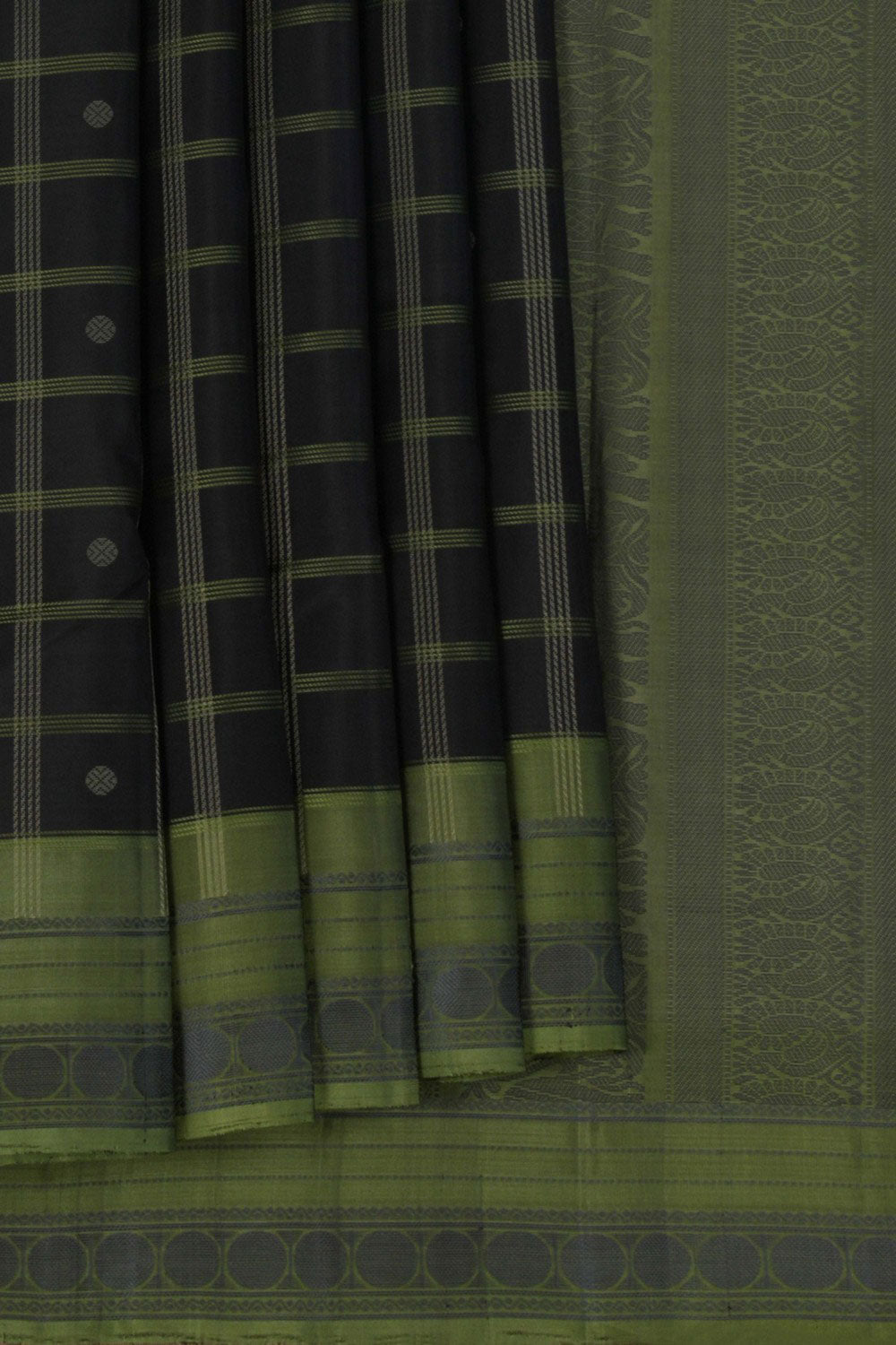 Image of Kanchipuram Silk Black Saree