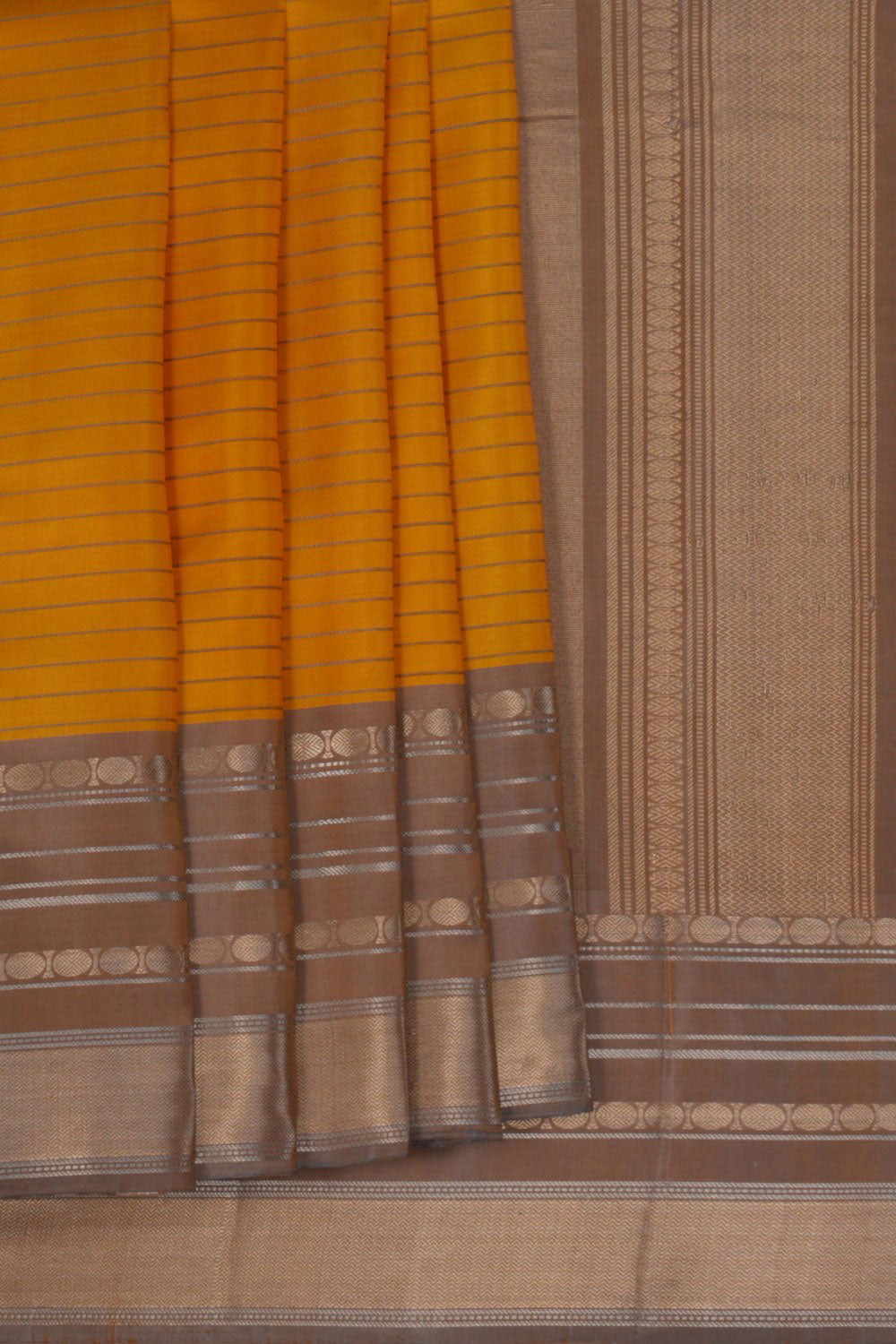 Image of Kanchipuram Silk Yellow Saree