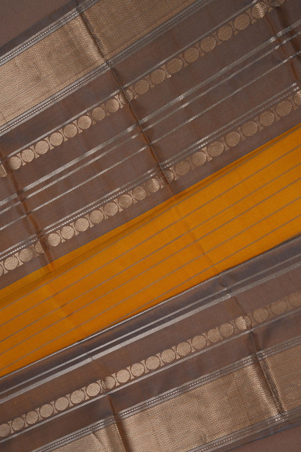 Image of Kanchipuram Silk Yellow Saree