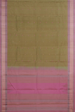 Image of Kanchipuram Silk Sage Green Saree