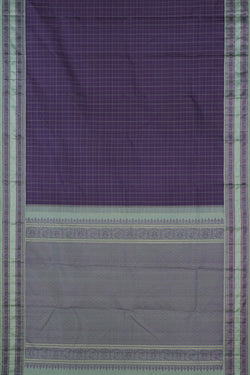 Image of Kanchipuram Kattam Purple Saree