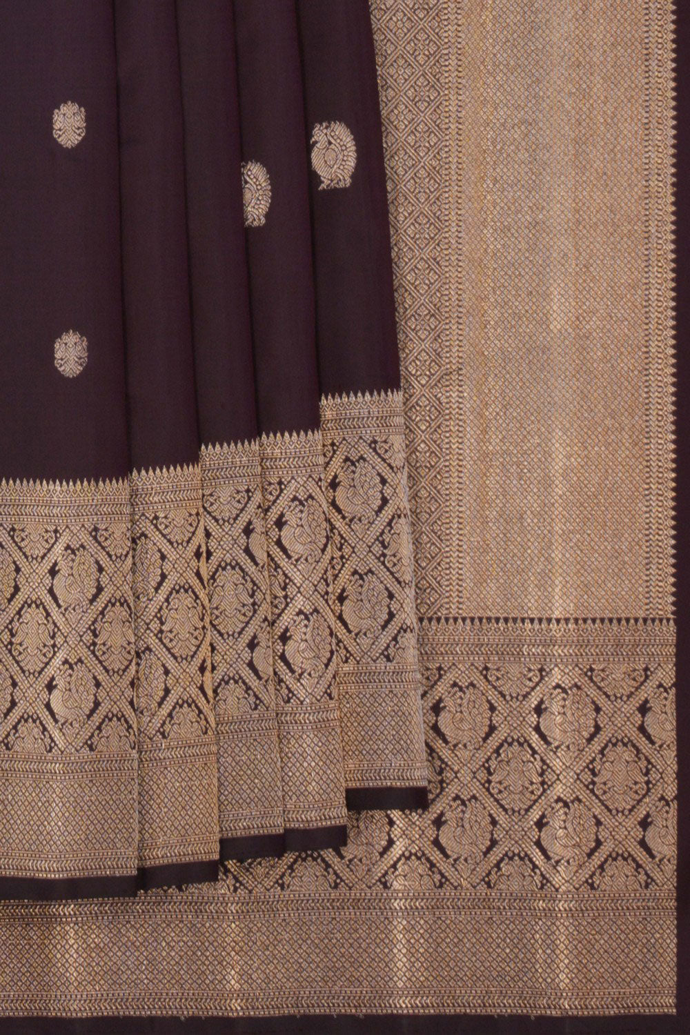 Image of Kanchipuram Brown Saree