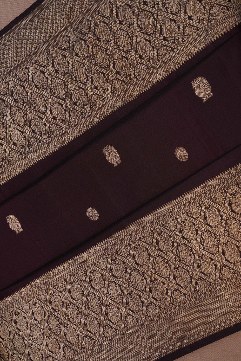 Image of Kanchipuram Brown Saree