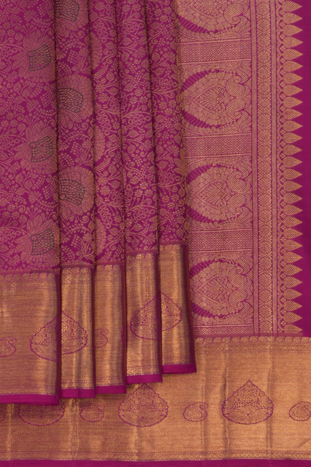 Kanchipattu Brocade Magenta Pink Saree