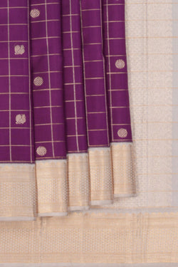 Image of Kanchipuram Kattam Purple Saree