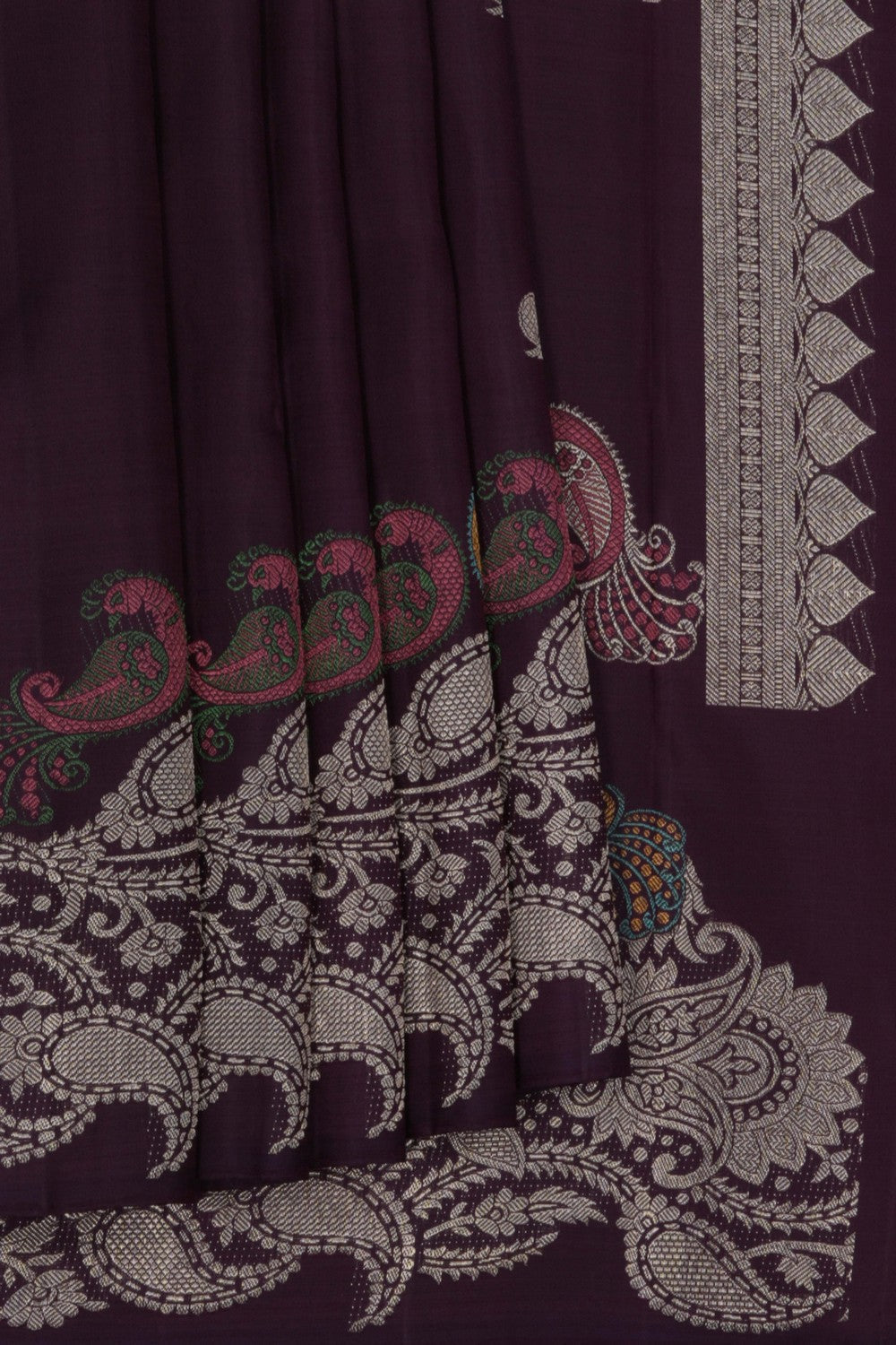 Image of Kanchipuram Silk Purple Saree