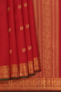 Image of Kanchipuram Silk Red Saree