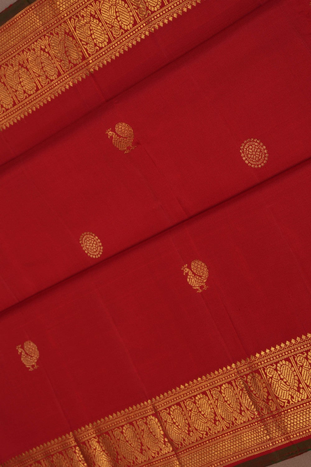 Image of Kanchipuram Silk Red Saree