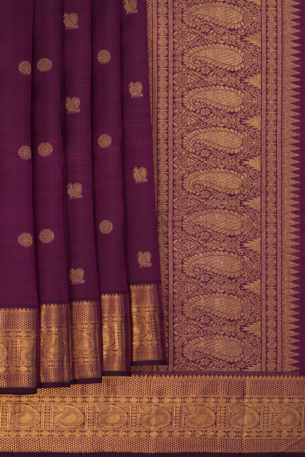 Image of Kanchipuram Silk Violet Saree