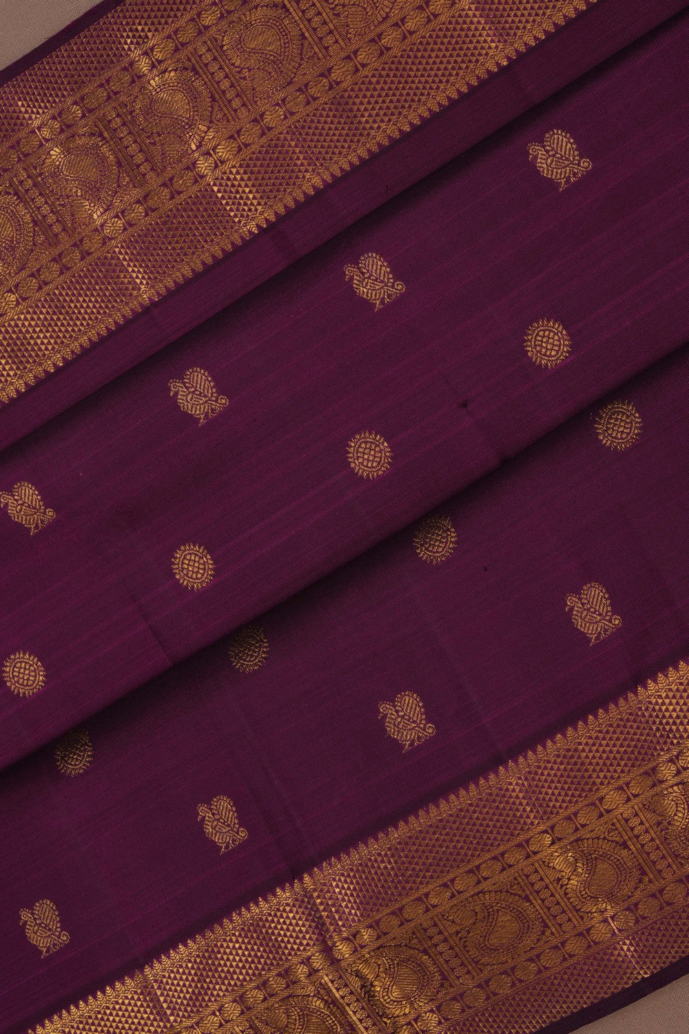Image of Kanchipuram Silk Violet Saree