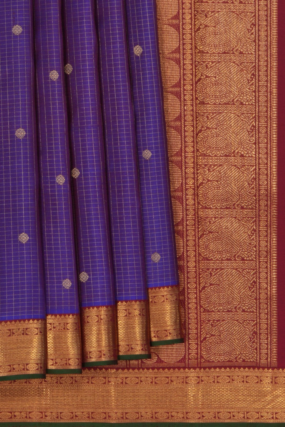 Kanchipuram Silk Kattam Purple Saree
