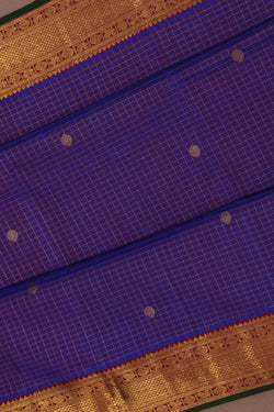 Image of Kanchipuram Silk Kattam Purple Saree