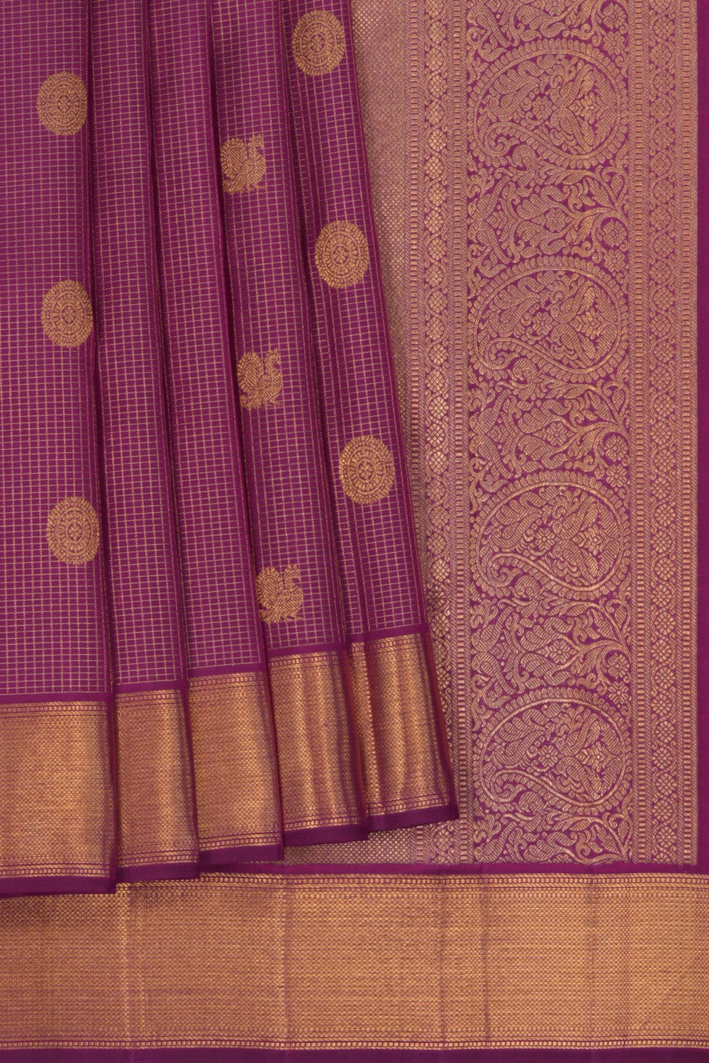 Image of Kanchipuram Silk Purple Saree