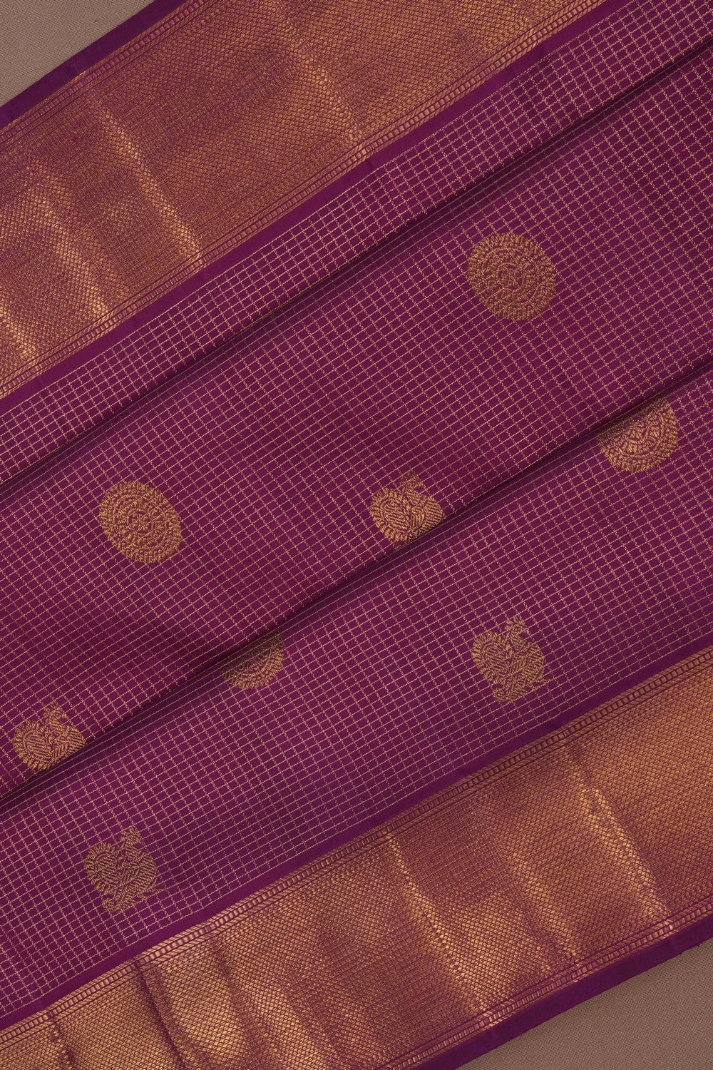 Image of Kanchipuram Silk Purple Saree