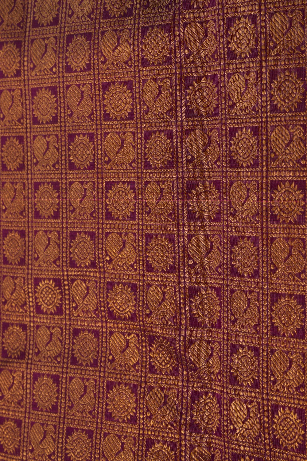 Image of Kanchipuram Silk Brocade Violet Saree