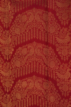 Image of Kanchipuram Silk Brocade Red Saree