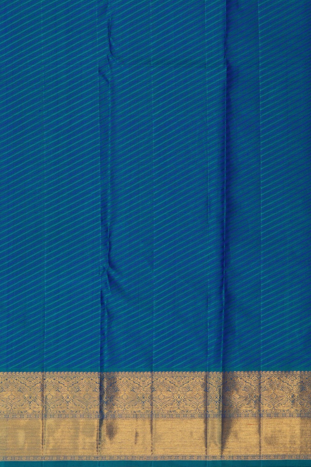 Image of Kanchipuram Silk Brocade Teal Blue Saree