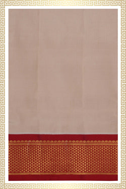 Image of Kanchi Silk Off-White Dhoti With Kanduva (8 X 4)