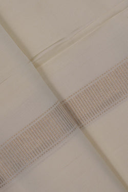 Image of Kanchi Silk White Dhoti With Kanduva (8 X 4)