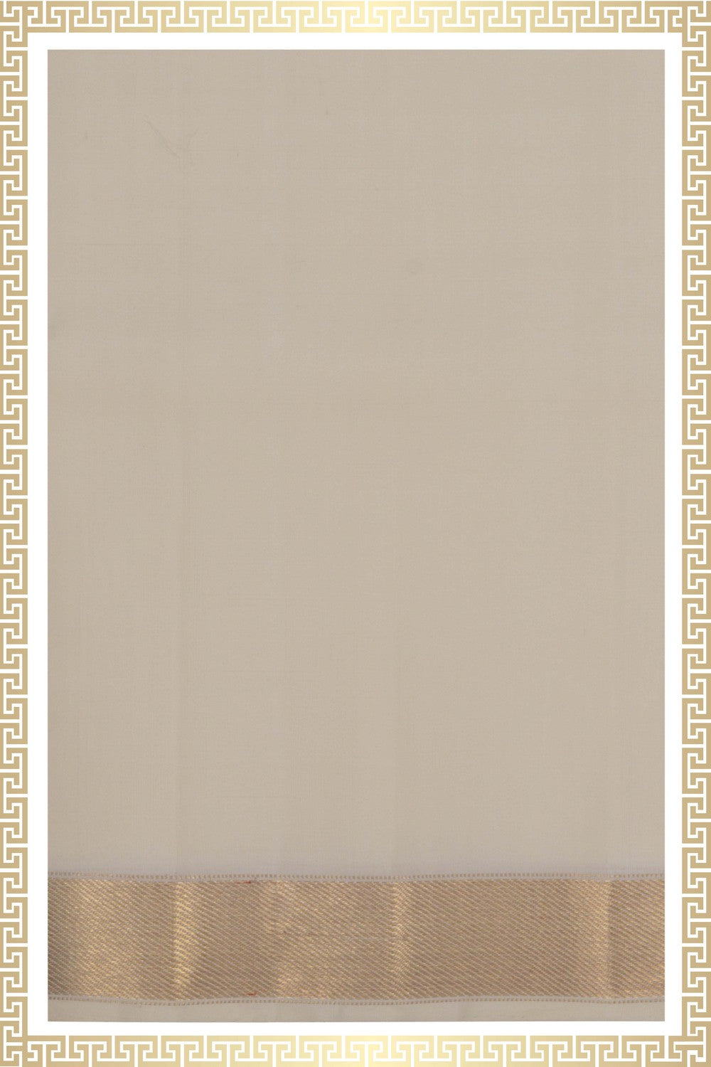 Image of Kanchi Silk Off White Dhoti With Kanduva (8 X 4)