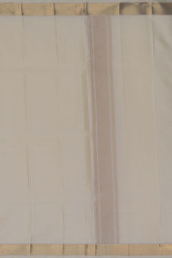 Image of Kanchi Silk Off White Dhoti With Kanduva (8 X 4)