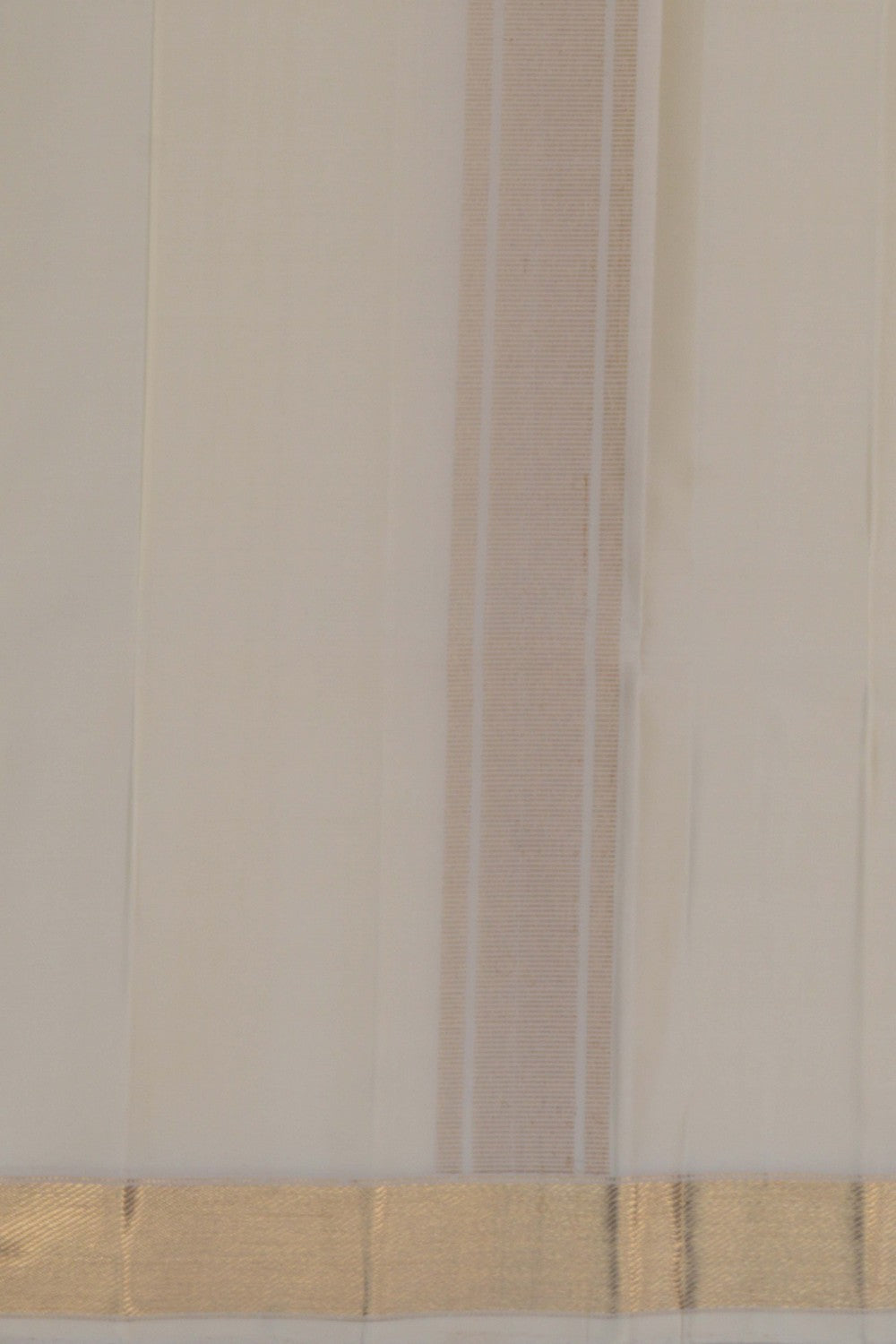 Image of Kanchi Silk Off White Dhoti With Kanduva (8 X 4)