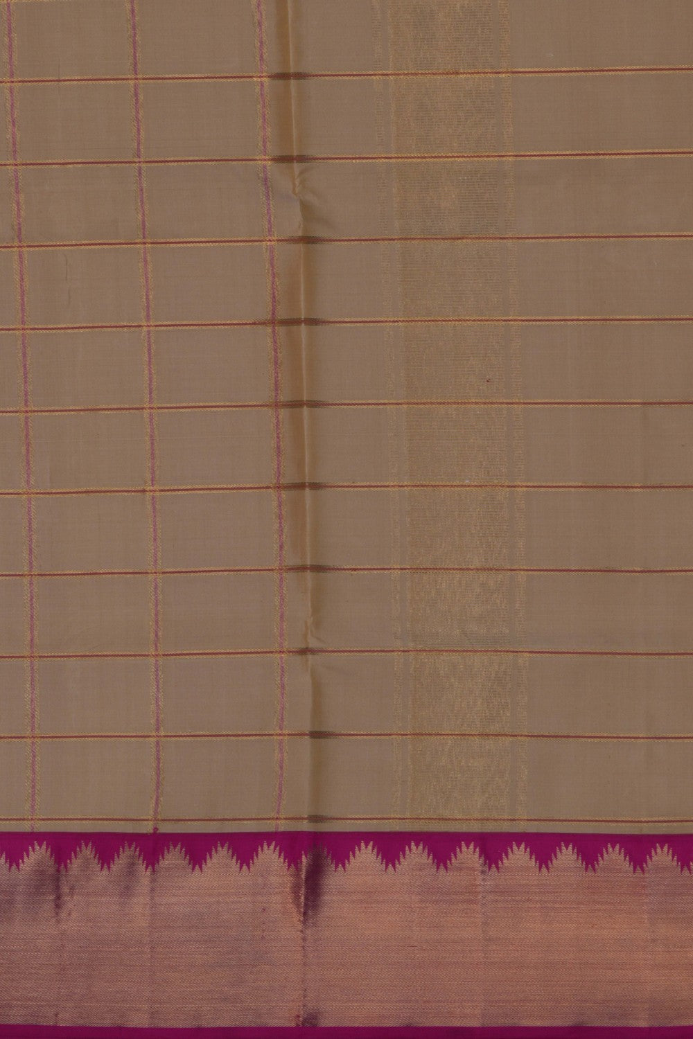 Image of Kanchi Silk Beige Dhoti With Kanduva (8 X 4)